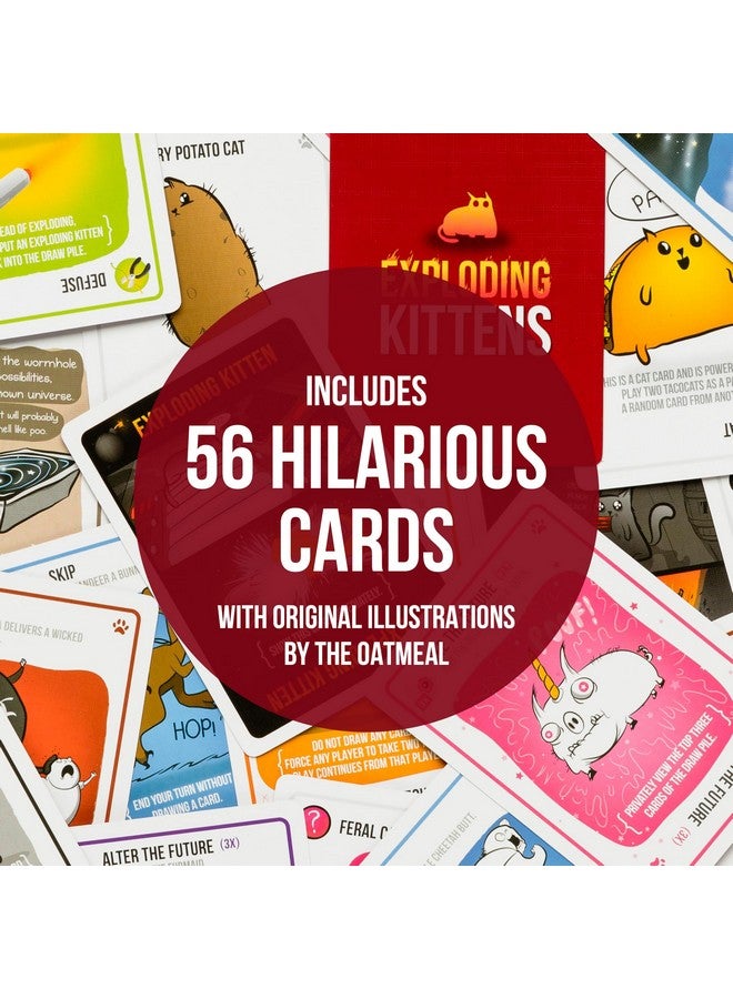 Exploding Kittens LLC Exploding Kittens Original Edition - Hilarious Game for Family Game Night - Funny Card Games for Ages 7 and Up - 56 Cards - 2-5 Players - 15 Minutes of Play  - Image 2
