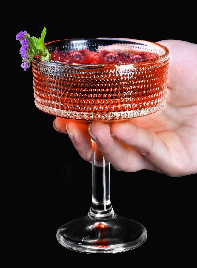 طقم أكواب كوكتيل من 6 قطع من زووفوكس، سعة 7 أونصات، بتصميم كلاسيكي، أكواب مارتيني كريستالية بساق، طقم أكواب مشروبات منقوشة مناسبة لمشروبات الإسبريسو مارتيني، والكوزموبوليتان، والمانهاتن، والجيميلت. - Image 3