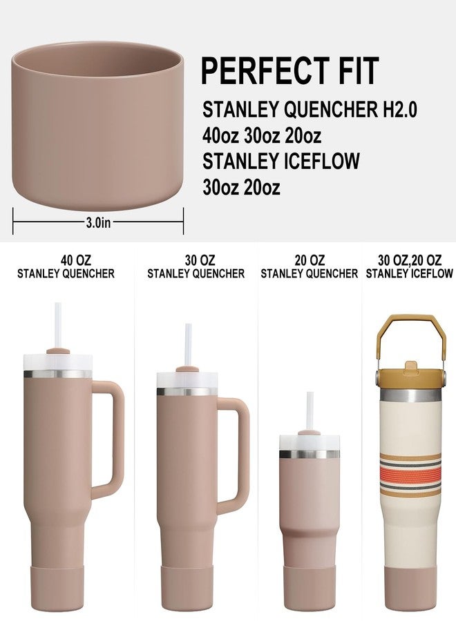 Affute Protective Silicone Boot for Stanley Quencher H2.0 40 30 20 oz & IceFlow Flip 30 20 oz, BPA Free Anti-Noise Anti-Scratch, Stanley Cup Protector Sleeve Cover Boot (Almond Rose) - Image 2