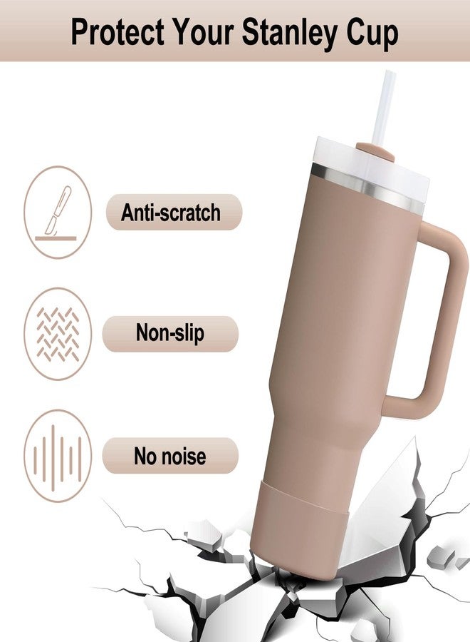 Affute Protective Silicone Boot for Stanley Quencher H2.0 40 30 20 oz & IceFlow Flip 30 20 oz, BPA Free Anti-Noise Anti-Scratch, Stanley Cup Protector Sleeve Cover Boot (Almond Rose) - Image 5
