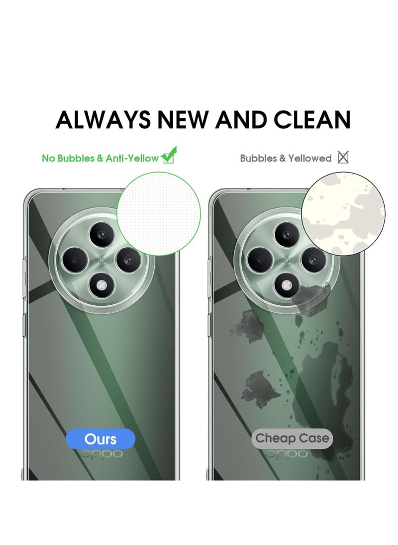 ماركة غير محددة - Clear Case Compatible with OPPO Reno 12F 5G Cover, Crystal Transparent Anti-Scratch Case, Shockproof Slim Soft Silicone TPU Protective Case - Image 1
