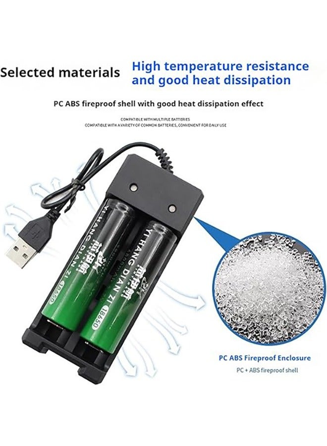 Universal 18650 18650 Rechargeable Battery Charger, Dual Slot USB Lithium Battery Charger with Cable, 2-slot Smart Battery Charger for 18650 Rechargeable Batteries(No Battery) - Image 3