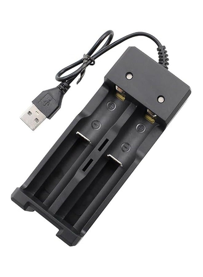 Universal 18650 18650 Rechargeable Battery Charger, Dual Slot USB Lithium Battery Charger with Cable, 2-slot Smart Battery Charger for 18650 Rechargeable Batteries(No Battery) - Image 1
