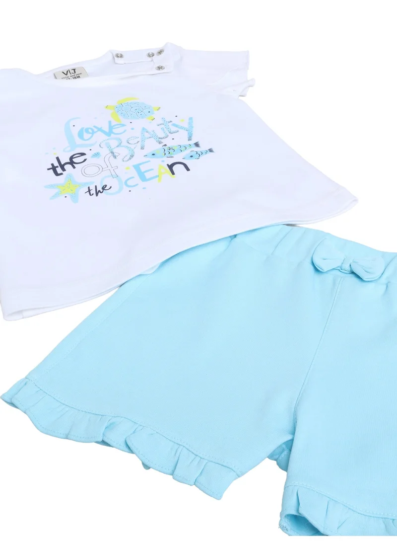 Victor And Jane  Infant Girls’ 2-Piece Set – “Fun & Pretty” Graphic Tee & Shorts for Women | Best Price UAE