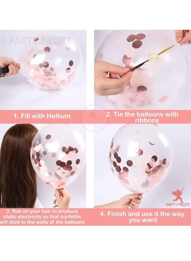 Bridal Shower Decorations Kit - Large 49 Pcs, Rose Gold Balloons For Decoration | Bride to Be Decoration Set Combo | Bachelorette Party Decorations | Confetti, Foil Balloons For Decoration - Image 3