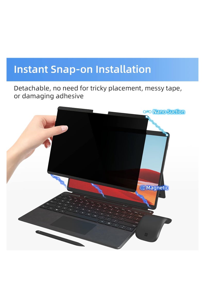 Magnetic Privacy Filter Compatible with 13.5 Inch Surface Laptop 6/5/4/3/2/1, Removable Anti-Glare Blue Light Laptop Privacy Screen Privacy Screen Privacy Screen Privacy Screen Black Security Private