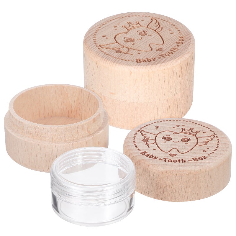 4 Pcs Keepsake Boxes Storage Box Tooth Box For Kids Tooth Keepsake Box With Lid Round Style Storage Box Decorative Box For Jewelry - Image 1