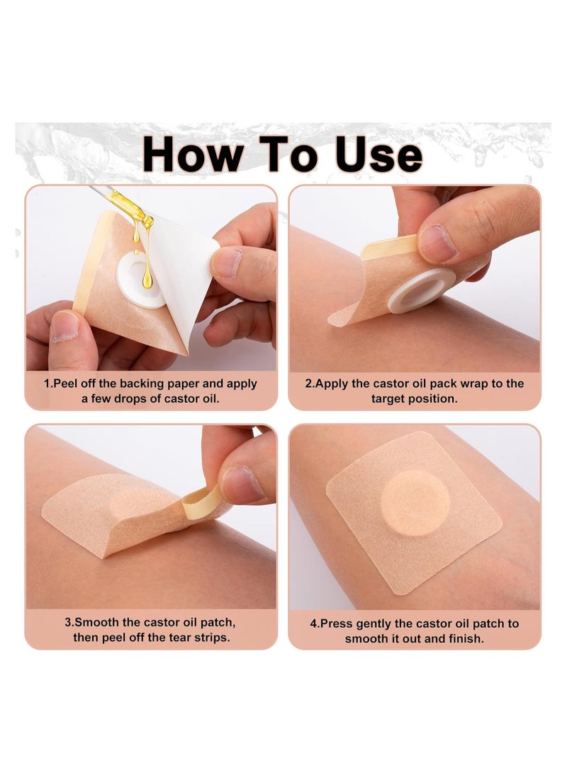 40Pcs Castor Oil Patches, Disposable Castor Oil Pack Wrap Belly Button Self-Adhesive Anti-Leakage Acupoint Patch Highly Absorbent Belly Button Blank Pack Wrap Silicone Gel Stretch Pad - Image 3