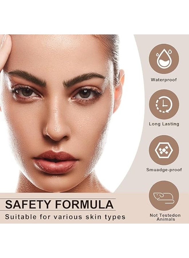 ChicAbode قلم الحواجب ، مقاومة للماء السائل قلم الحواجب ، ومكافحة هالو تلوين قلم الحواجب ( مع أربعة أنواع من طرف القلم الصغير حافة التصميم ) دائم ، اللون الطبيعي سيدة طويلة الحاجب قلم رصاص ، قلم الحواجب البني الداكن - Image 2