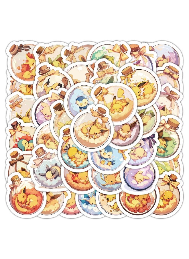 NIBEMINENT 54 Pcs Pokemon Drift Bottle Deco Kit Waterproof Stickers, High Definition Printing Bright Colors, Suitable for Laptop Skateboard Luggage Water Bottle Guitar DIY  - Image 2