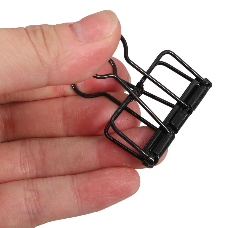 Medium Black Hollow Out Metal Binder Clips 10pcs Long Tail for Office School Document Organization - Image 5