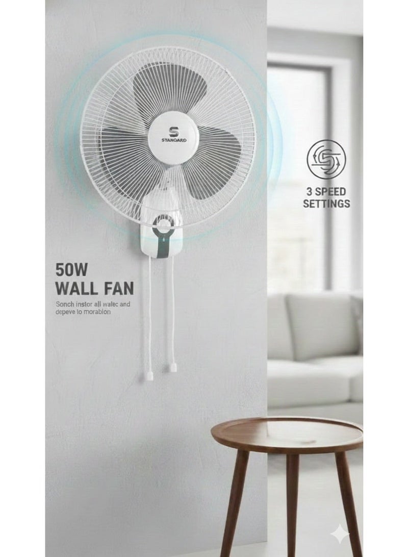Havells STANDARD 400mm Wall Fan | High-Speed Oscillation | 3 AS Blade | 50W Pure Copper Motor | Manual Control | Durable Black Finish for Home & Office - Image 1