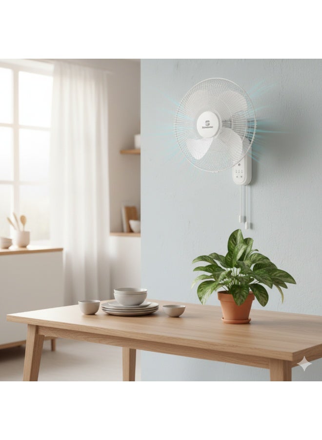 Havells STANDARD 400mm Wall Fan | High-Speed Oscillation | 3 AS Blade | 50W Pure Copper Motor | Manual Control | Durable Black Finish for Home & Office - Image 2