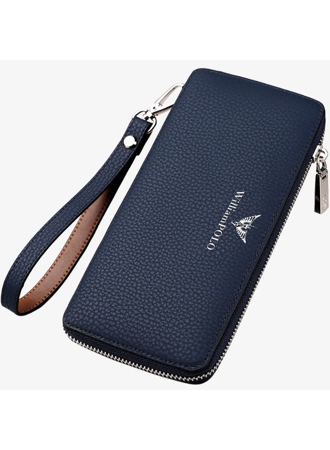 ويليامبولو WilliamPolo محفظة الرجال نقل طويل فيلم جلد البقر محفظة جلد نقي متعددة البطاقات متعددة الاستخدامات محفظة جلد المقابض - Image 2