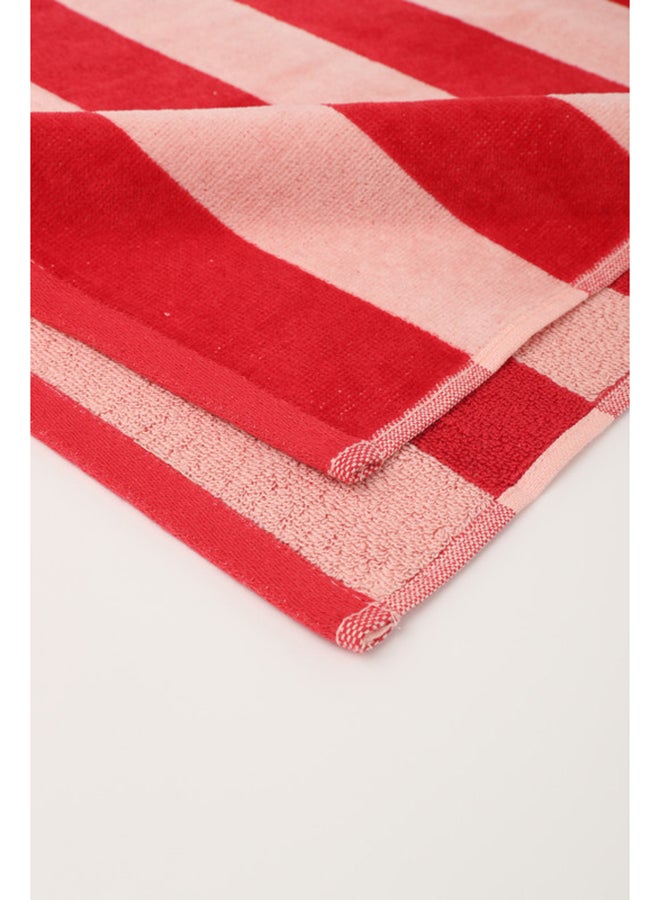 White Rose 4 Piece Bathroom Towel Set - MELLOW - 500 GSM - 100% Cotton Velour - 2 Bath Towel 70X140 cm & 2 Hand Towel 50x90 cm -MultiColour - Modern Stripe Design - Luxury Touch - Extra Absorbent - Image 3