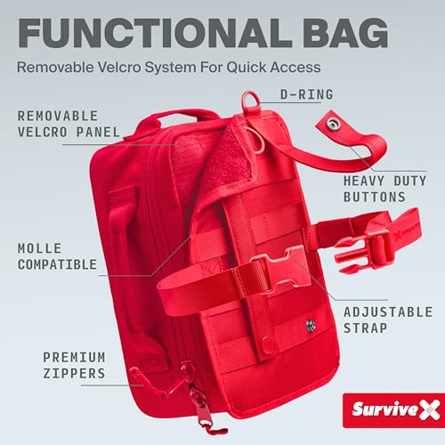 SurviveX Large First Aid Kit for Car, Travel & Home - Emergency Kit for Hiking, Camping, Backpacking and Outdoors - Includes Zip Stitch Wound Closure Strips - Image 5