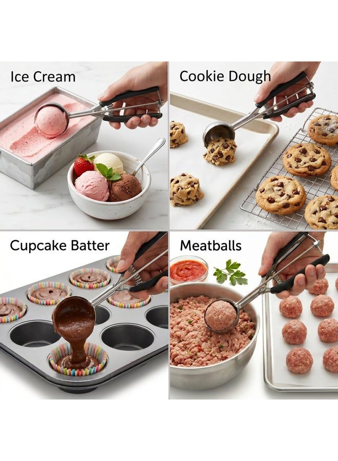 OSHLANT Ice Cream Scoop, 18/8 Stainless Steel Cookie Scoop, Cookie Scoops for Baking, 2.6 Tbsp/42ml/1.4 oz Cookie Dough Scoop, Ice Cream Scooper with Trigger Release, Cookie Scooper for Baking, Cupcake Scoop - Image 5