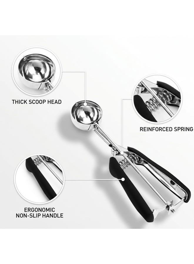 OSHLANT Ice Cream Scoop, 18/8 Stainless Steel Cookie Scoop, Cookie Scoops for Baking, 2.6 Tbsp/42ml/1.4 oz Cookie Dough Scoop, Ice Cream Scooper with Trigger Release, Cookie Scooper for Baking, Cupcake Scoop - Image 2