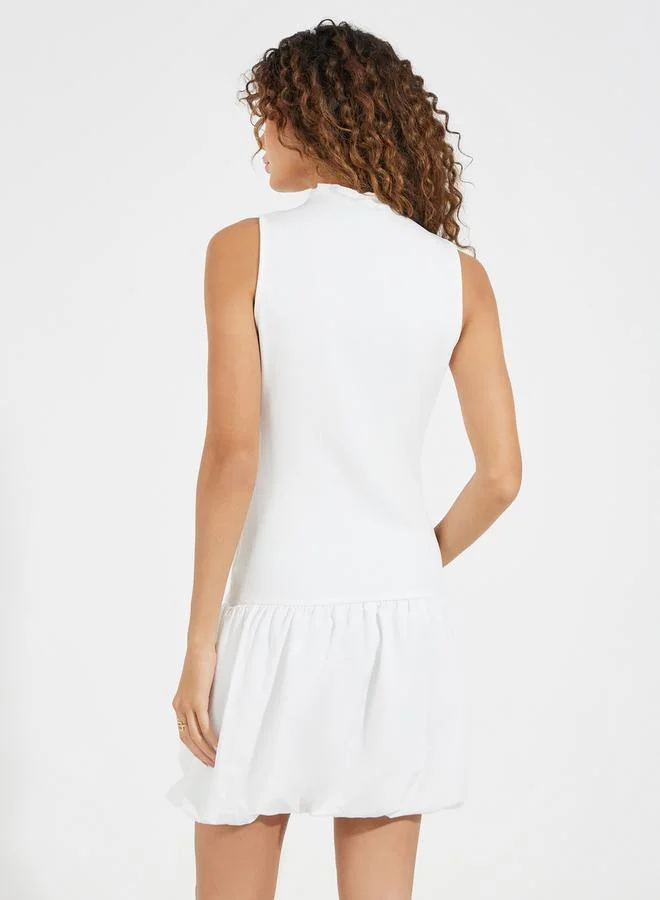 Styli Sleeveless Bubble Mini Dress