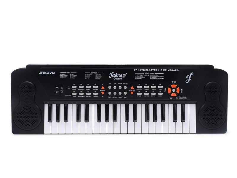 Juarez Octavé JRK370 37-Key Portable Electronic Keyboard Piano | 8 Rhythms | 8 Timbres | 8 Demos|4 Percussions | 4 Animal Voices | Adapter | Key Note Stickers - Image 3