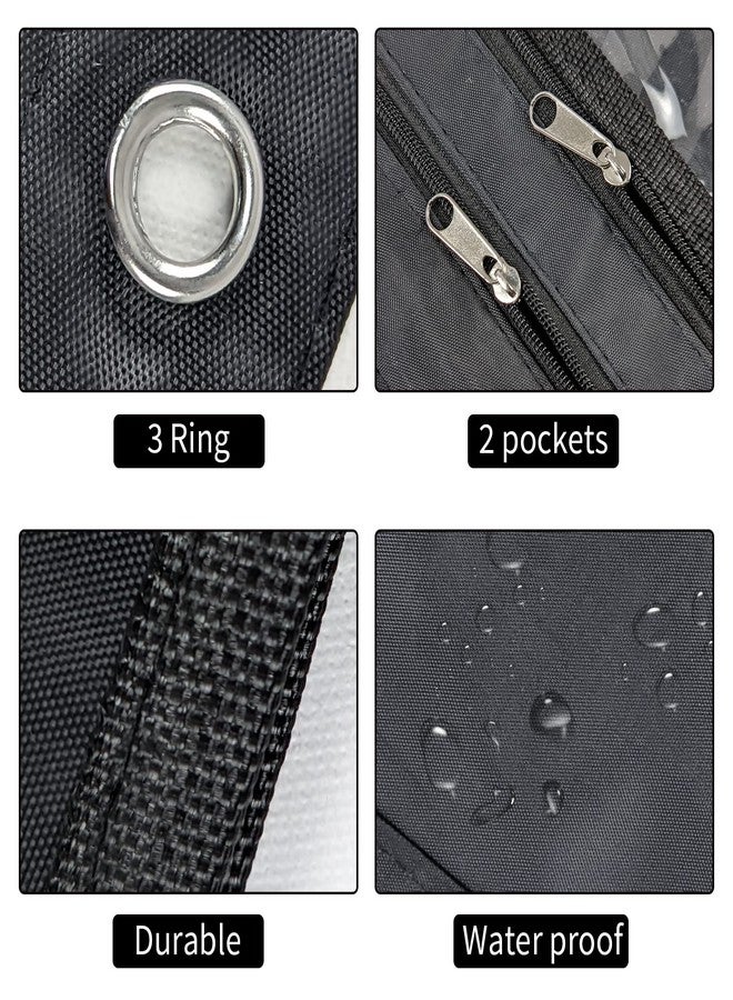 YoeeJob 6 Pack 1 Inch Expandable Zipper Pencil Pouches with Clear Window for 3 Ring Binder, Suitable for School & Office (6, Black) - Image 3