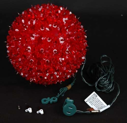Novelty Lights 7.5in 100 Light Starlight Sphere, Clear, Large Ornament Ball Light, 5ft Hanging Cord with S Hook, 12ft Power Cord with Stackable Plug, Commercial Grade - Image 3
