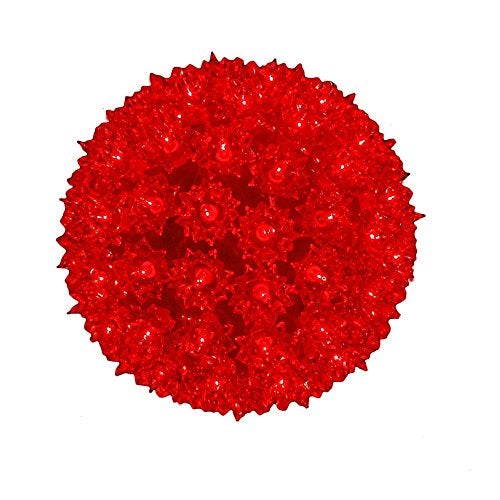 Novelty Lights 7.5in 100 Light Starlight Sphere, Clear, Large Ornament Ball Light, 5ft Hanging Cord with S Hook, 12ft Power Cord with Stackable Plug, Commercial Grade - Image 1