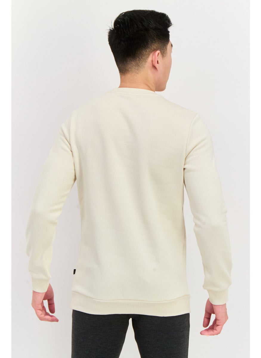 PUMA Men Sportswear Fit Long Sleeve Training Sweatshirt, Beige  - Image 2