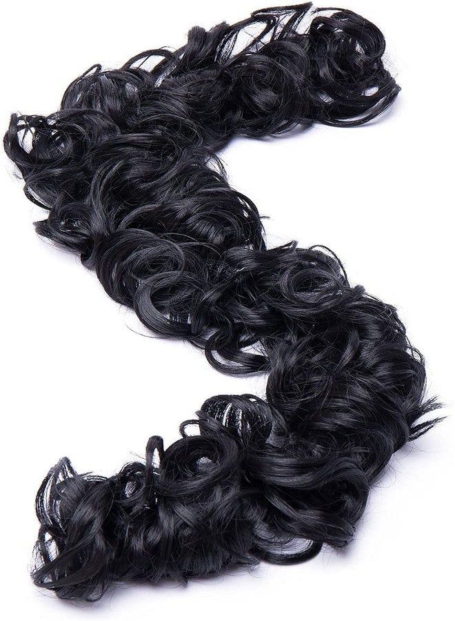 TJOM Women's Frill Hair Extension For Juda Bun Maker & Ponytail, Pack Of 1 (Black) - Image 2