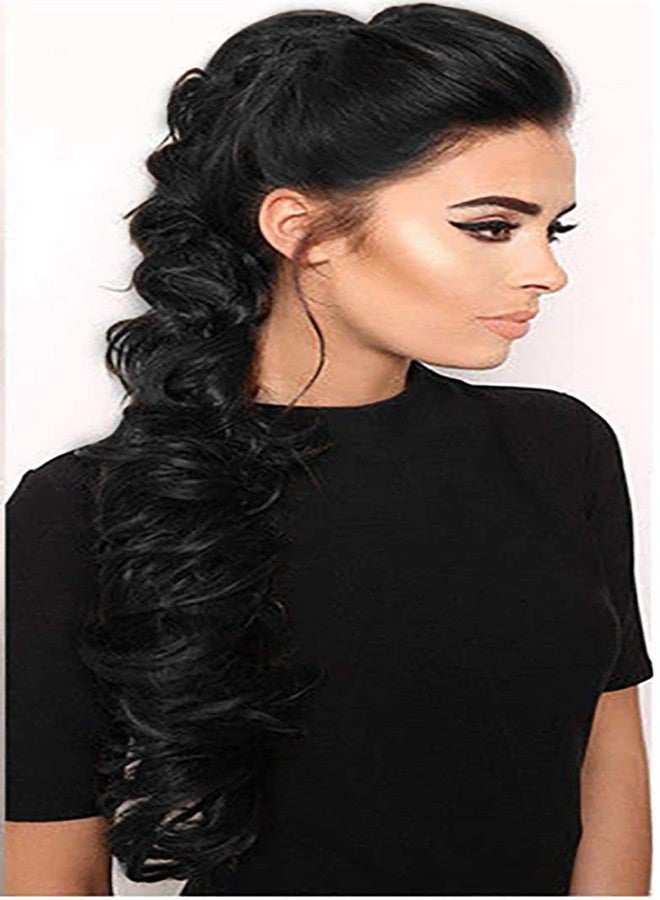 TJOM Women's Frill Hair Extension For Juda Bun Maker & Ponytail, Pack Of 1 (Black) - Image 4