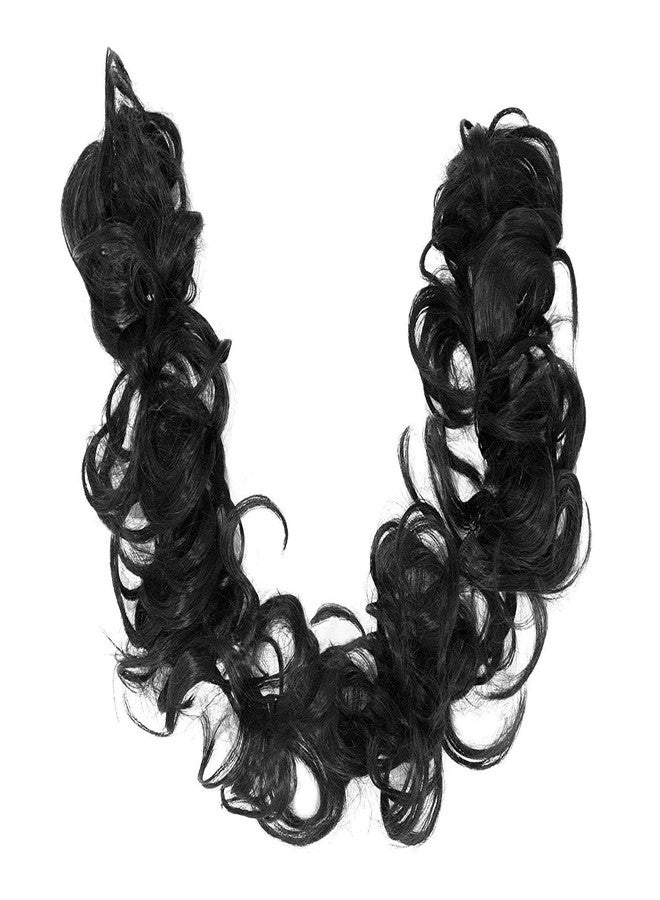 TJOM Women's Frill Hair Extension For Juda Bun Maker & Ponytail, Pack Of 1 (Black) - Image 3