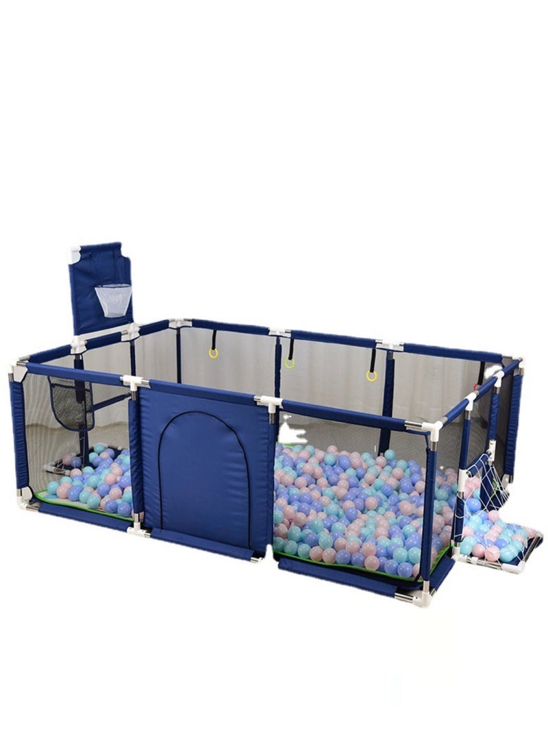 PENG GENERAL Large Baby Playpen with Safety Mesh, Indoor Ball Pit Area, Children's Fence Play Area Blue  - Image 1