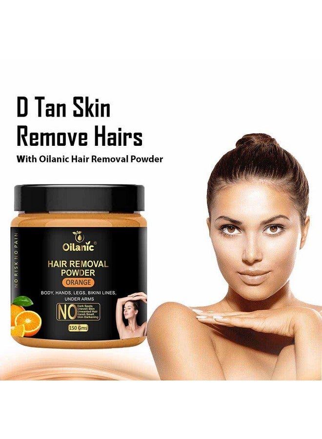 Oilanic Orange Hair Removal Powder for Women and Men (Pack of 1, 150gram)|Powder for Hair Remove Helps Remove Unwanted Hair Removal Powder for Underarms, Legs and Body| - Image 3