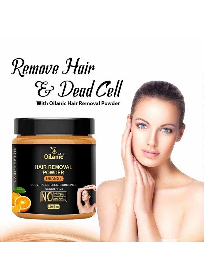 Oilanic Orange Hair Removal Powder for Women and Men (Pack of 1, 150gram)|Powder for Hair Remove Helps Remove Unwanted Hair Removal Powder for Underarms, Legs and Body| - Image 5