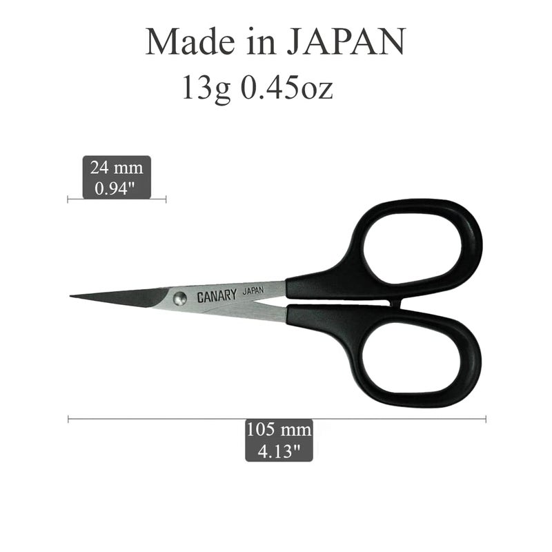 CANARY Japanese Mini Craft Scissors 4" [Extra Non-Stick], Small Detail Scissors for Paper Crafting, Fabric Cutting, Art Crafts, Made in JAPAN - Image 2