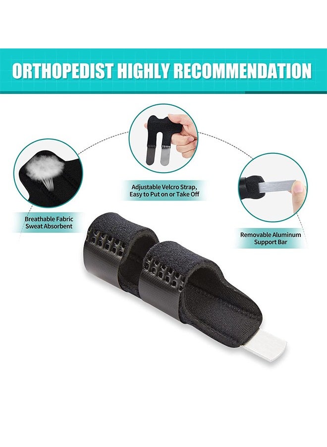 Finger Splint (2 Pack), Universal Finger Straightener, Broken And Trigger Finger Splint, Finger Brace For Arthritis Pain And Support, Relieves Sprains On Middle, Index, Ring, Pinky Finger