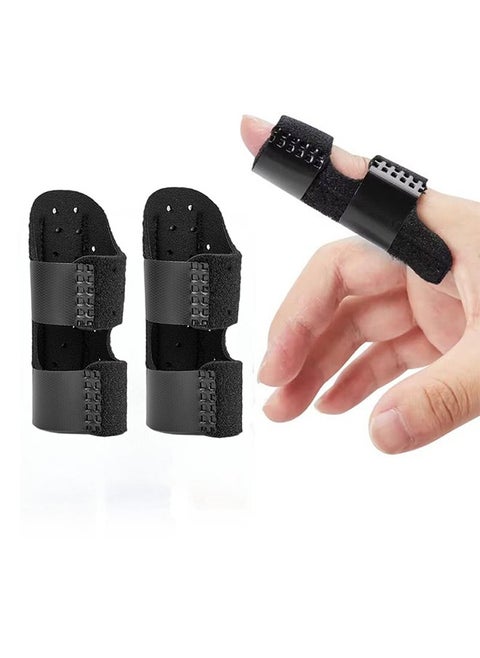 Finger Splint (2 Pack), Universal Finger Straightener, Broken And Trigger Finger Splint, Finger Brace For Arthritis Pain And Support, Relieves Sprains On Middle, Index, Ring, Pinky Finger