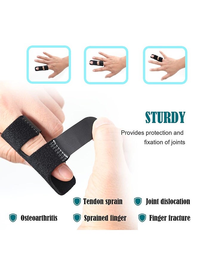 Finger Splint (2 Pack), Universal Finger Straightener, Broken And Trigger Finger Splint, Finger Brace For Arthritis Pain And Support, Relieves Sprains On Middle, Index, Ring, Pinky Finger