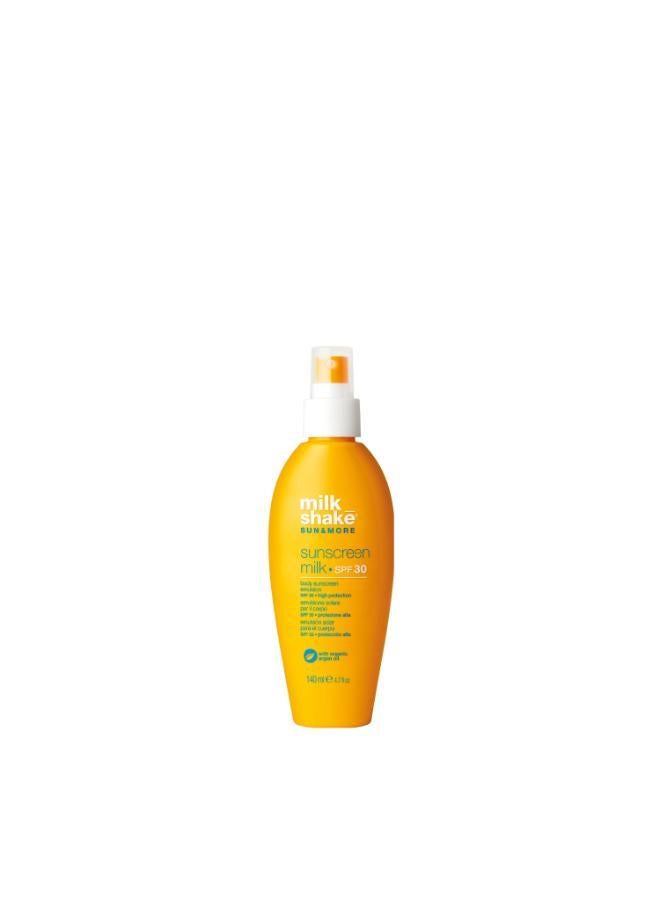 Milk Shake Sunscreen Milk SPF 30 for Body & Hair - Lightweight & Easy-to-Spread Formula with Argan Oil & Vitamin E to Protect from UV Rays (140 ml)