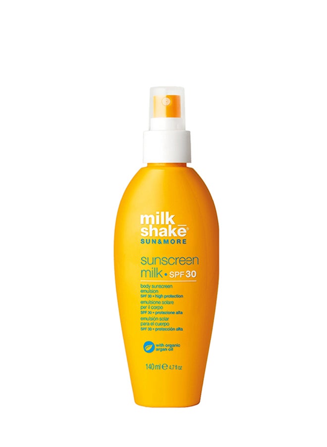Milk Shake Sunscreen Milk SPF 30 for Body & Hair - Lightweight & Easy-to-Spread Formula with Argan Oil & Vitamin E to Protect from UV Rays (140 ml) - Image 1