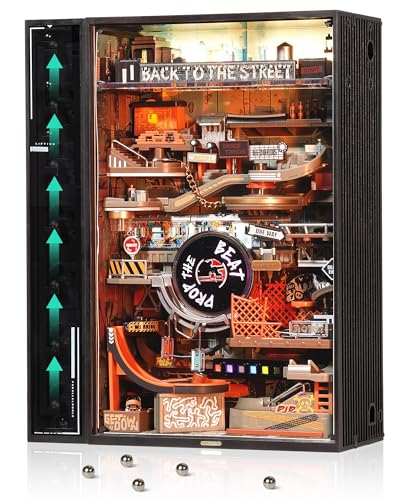 ROKR Marble Run Mechanical 3D Puzzles for Adults Teens DIY Miniature Model Building Kit Parallel World HipHop Street MR03S - Image 1