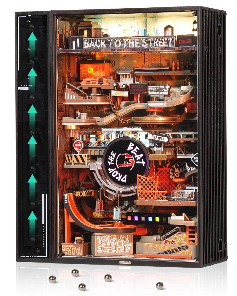 ROKR Marble Run Mechanical 3D Puzzles for Adults Teens DIY Miniature Model Building Kit Parallel World HipHop Street MR03S - Image 3