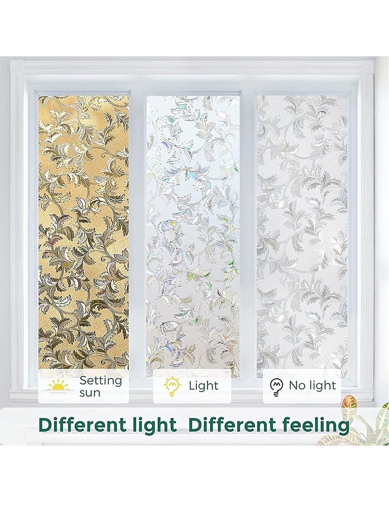 2m*60cm  Waterproof PVC frosted glass window sticker, self-adhesive privacy glass window sticker, UV resistant, heat control, suitable for bathroom, living room, kitchen, glass windows