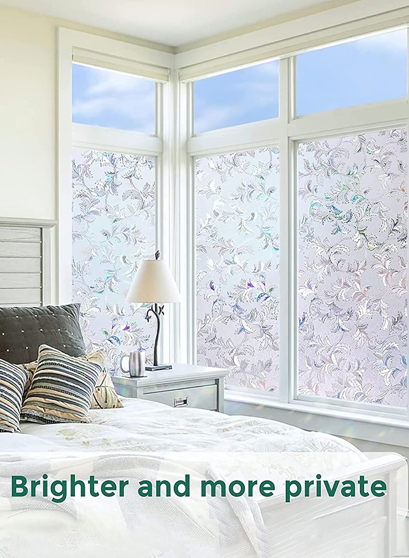2m*60cm  Waterproof PVC frosted glass window sticker, self-adhesive privacy glass window sticker, UV resistant, heat control, suitable for bathroom, living room, kitchen, glass windows