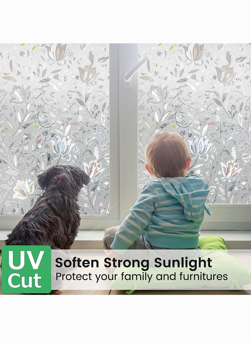 2m*60cm  Waterproof PVC frosted glass window sticker, self-adhesive privacy glass window sticker, UV resistant, heat control, suitable for bathroom, living room, kitchen, glass windows