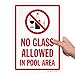 SmartSign SmartSign No Glass Allowed in Pool Area Sign, No Glass Items Sign, 10 x 14 Inches, 40 Mil Thick Aluminum, Rust-Free, - Image 2