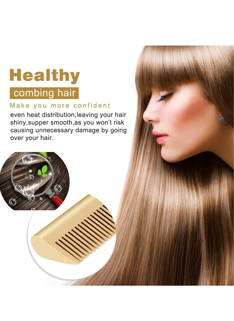 Generic - Gold Plated Heated Styling Comb Electric Hot Straightening Heat Comb Ceramic Curling Flat Iron Curler Designed Hair Straightener for Natural Black Hair,Wigs - Image 1