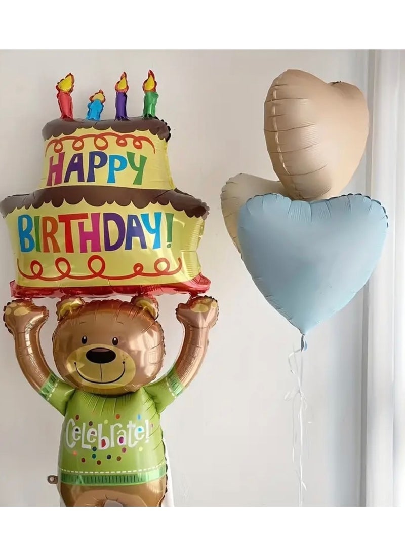 جست كواليتي 1 قطعة ، حامل كعكة الدب الألومنيوم فيلم بالون حفلة عيد ميلاد عطلة الديكور لوازم حفلة عيد ميلاد ديكور لوازم عيد ميلاد بالون 123 سم × 59 سم - Image 3