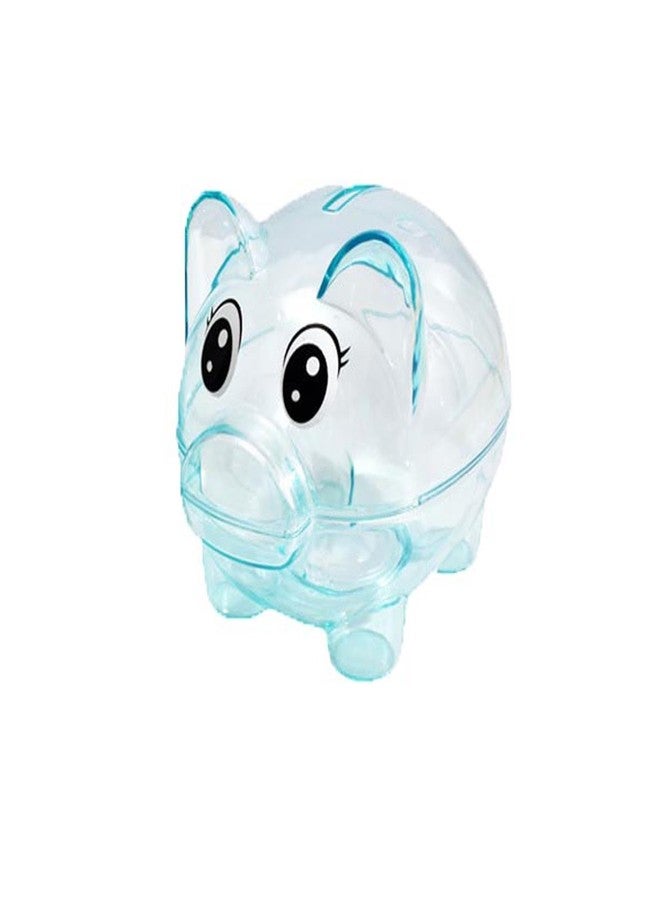 Gircss Piggy Bank, Plastic Money Bank, Transparent Money Jar, Coin Bank for Girls and Boys, Gifts for Birthday, Easter, Christmas, Baby Shower (Blue) - Image 1