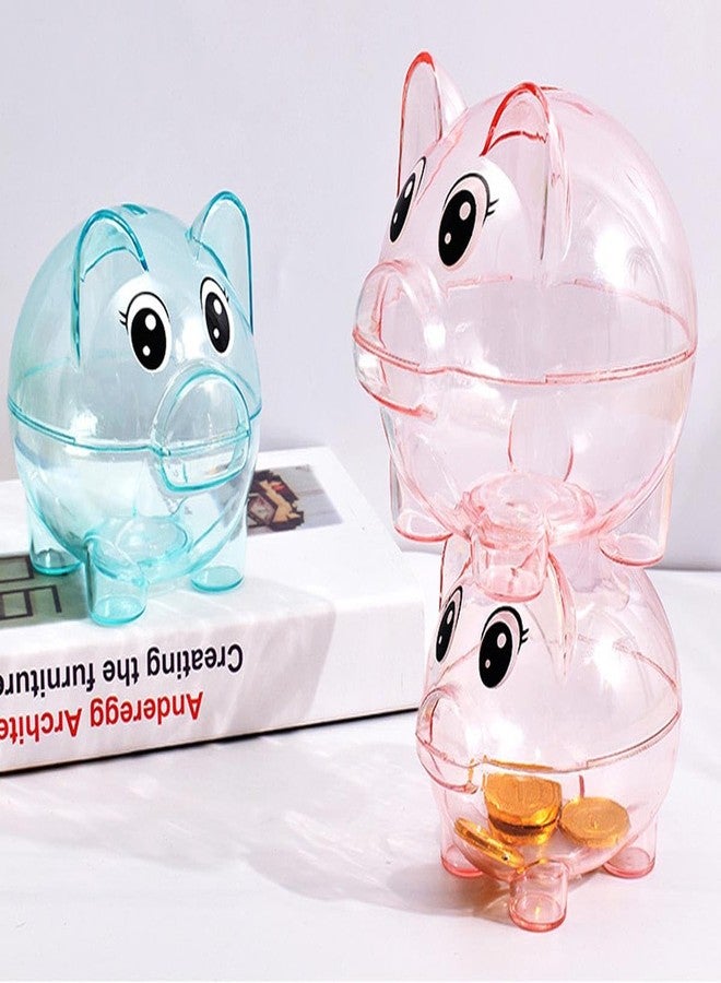 Gircss Piggy Bank, Plastic Money Bank, Transparent Money Jar, Coin Bank for Girls and Boys, Gifts for Birthday, Easter, Christmas, Baby Shower (Blue) - Image 4
